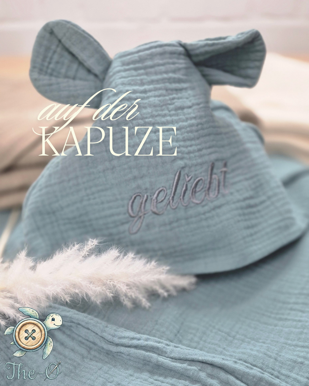 Kapuzenhandtuch Bio-Musselin „geliebt"